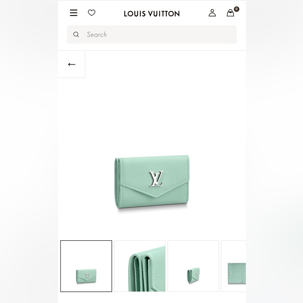 Louis Vuitton LockMini Wallet Mint Green Calf Leather Silver LV Hardware M68481 - Picture 12 of 16